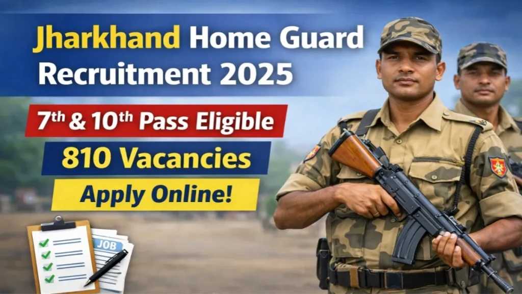 Jharkhand Home Guard Recruitment 2025: 810 Posts Open