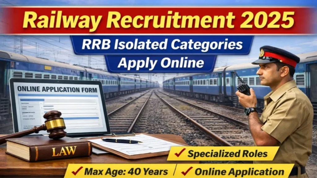 Railway Recruitment 2025 Apply Online for RRB Isolated Categories